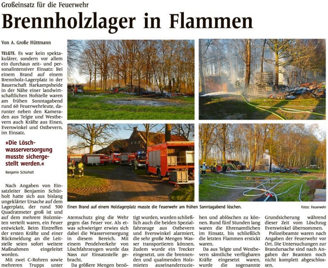 Freiwillige Feuerwehr Telgte: April